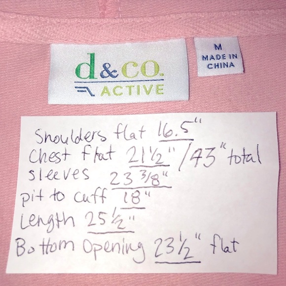 DENIM & CO. active hoodie long sleeve shirt with pockets pink M - Picture 2 of 6